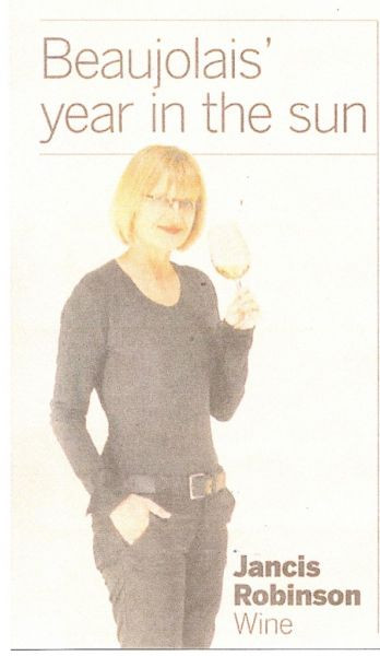 "Beaujolais'year in the sun" Jancis Robinson for the Financial Times - 2010/12